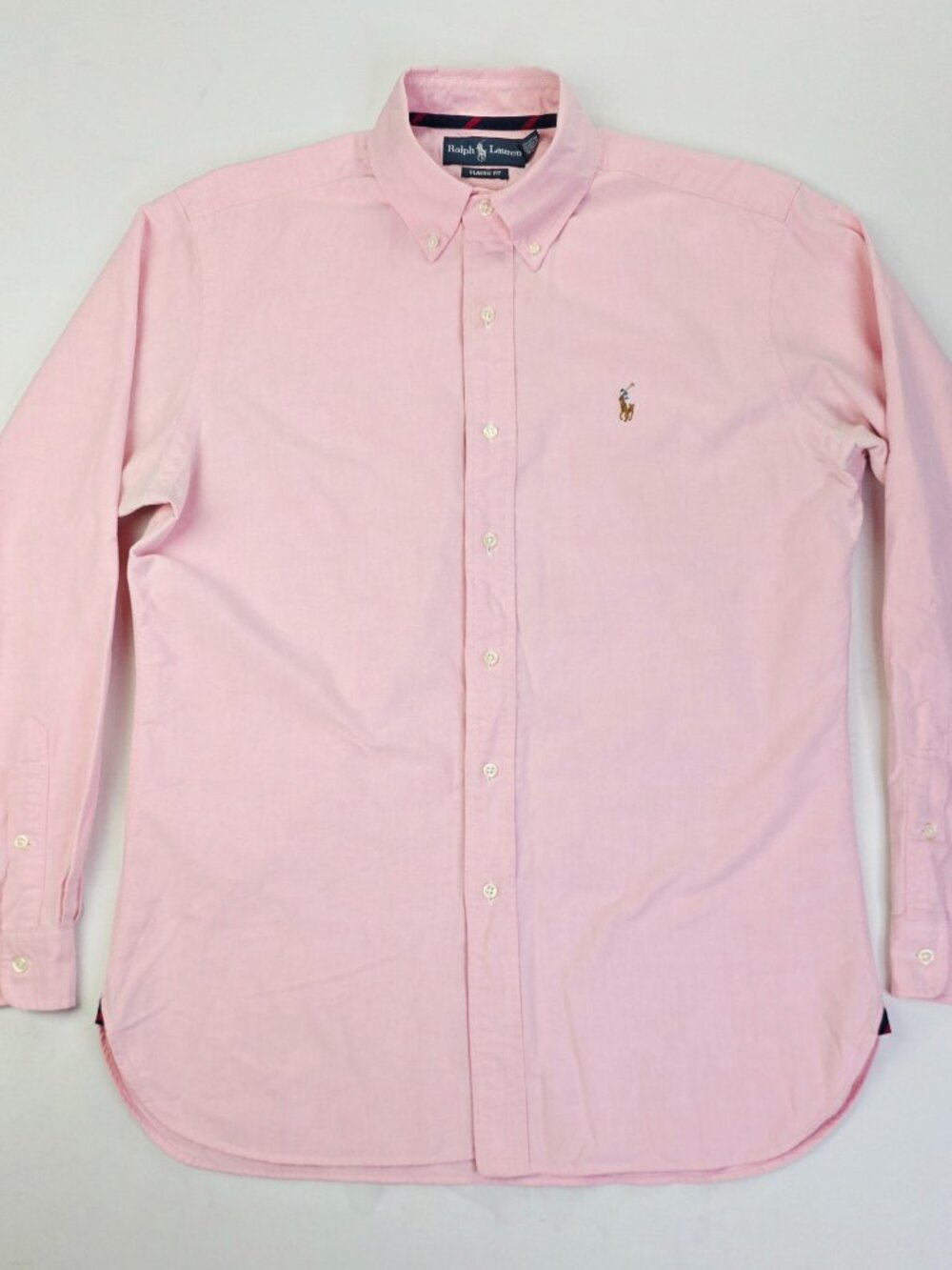 Ralph Lauren Classic Fit Men Size Medium Pink Embroidered Logo Button Down Shirt